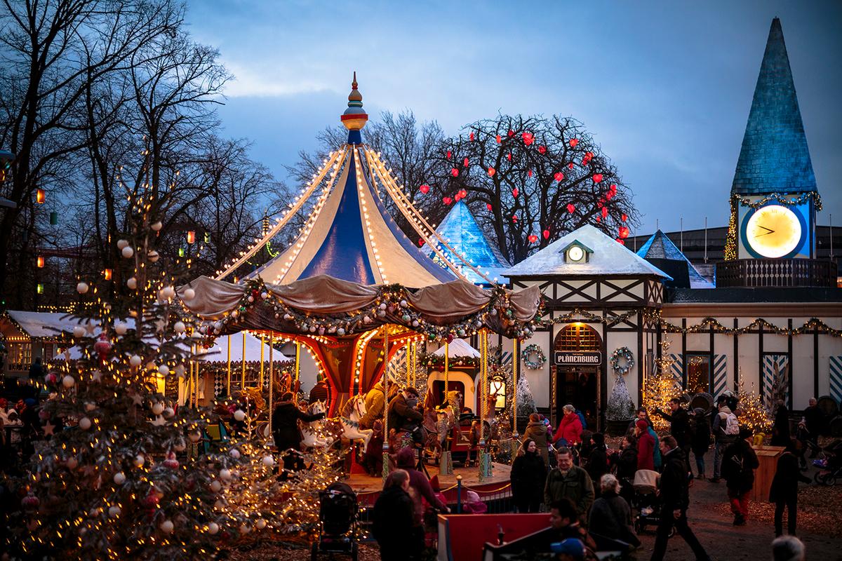 Experience the wonderful Christmas market in Tivoli Gardens when you go for Copenhagen at Christmas