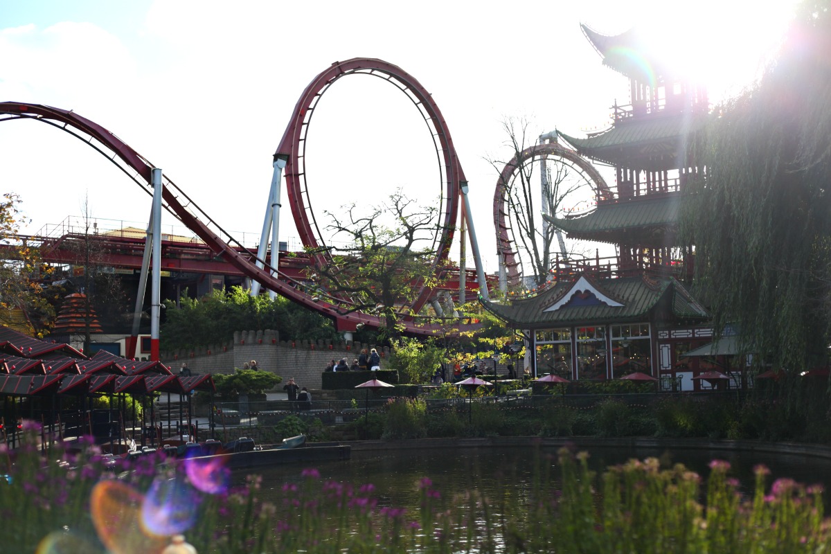 The roller-coaster in Tivoli Gardens, Copenhagen, Denmark