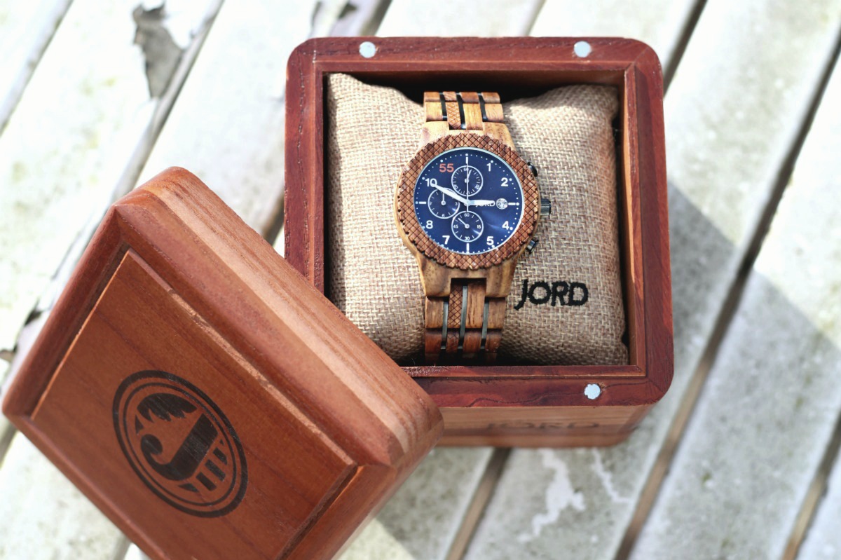 Conway in Kosso & Midnight Blue in box from JORD Wood Watches