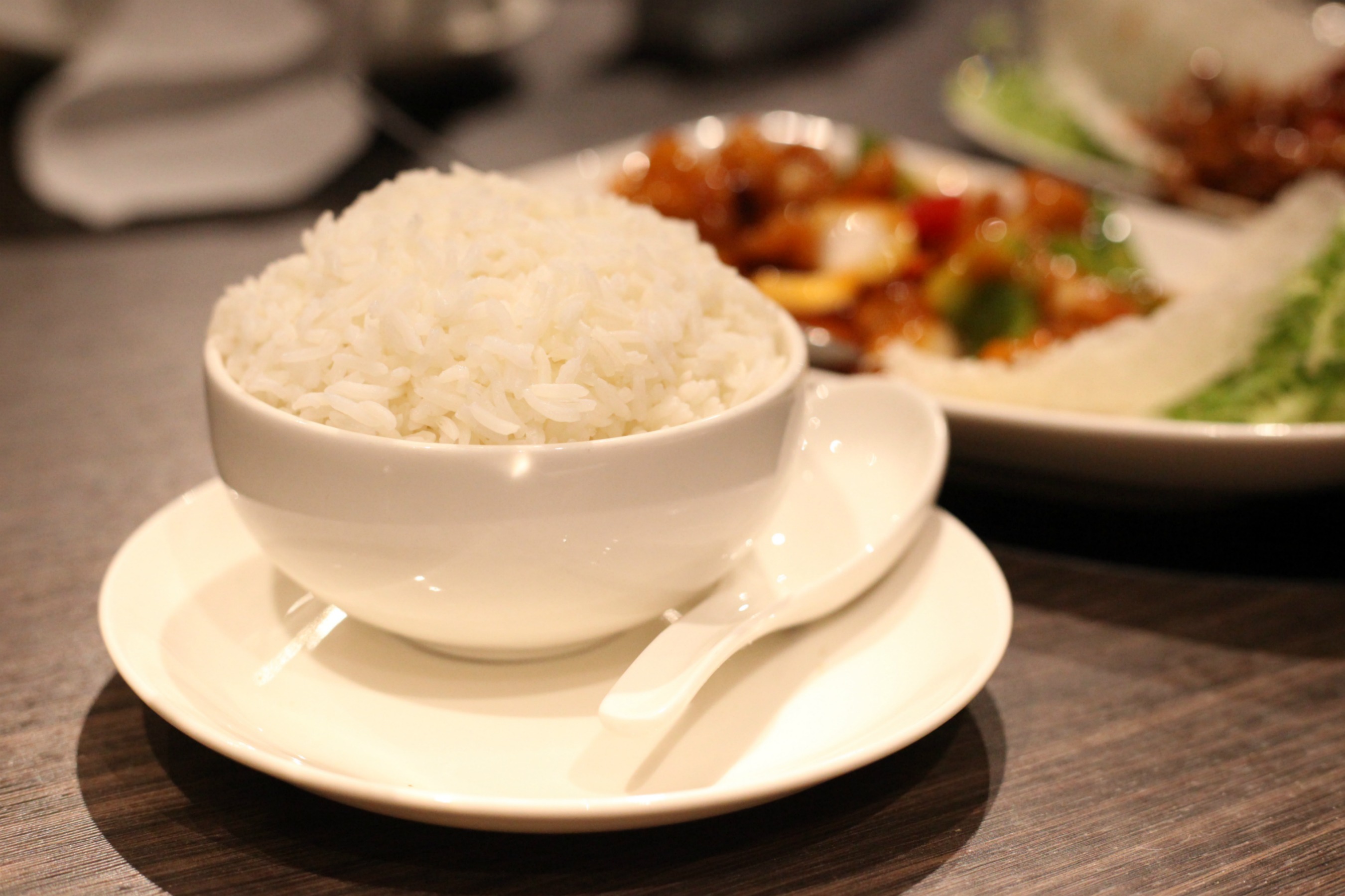 Steamed rice at Golden Dragon