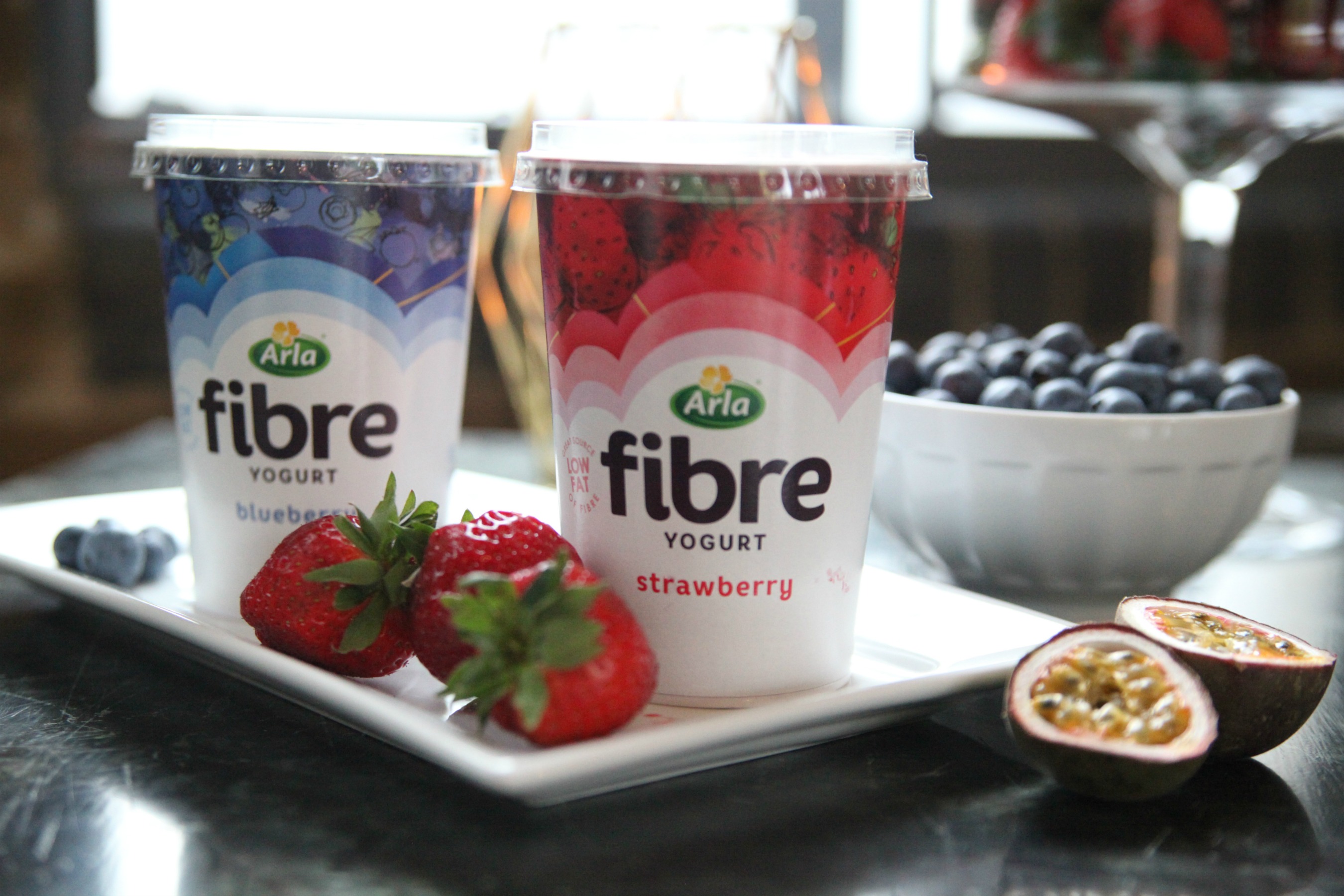 New Arla Fibre pots with strawberry and blueberry