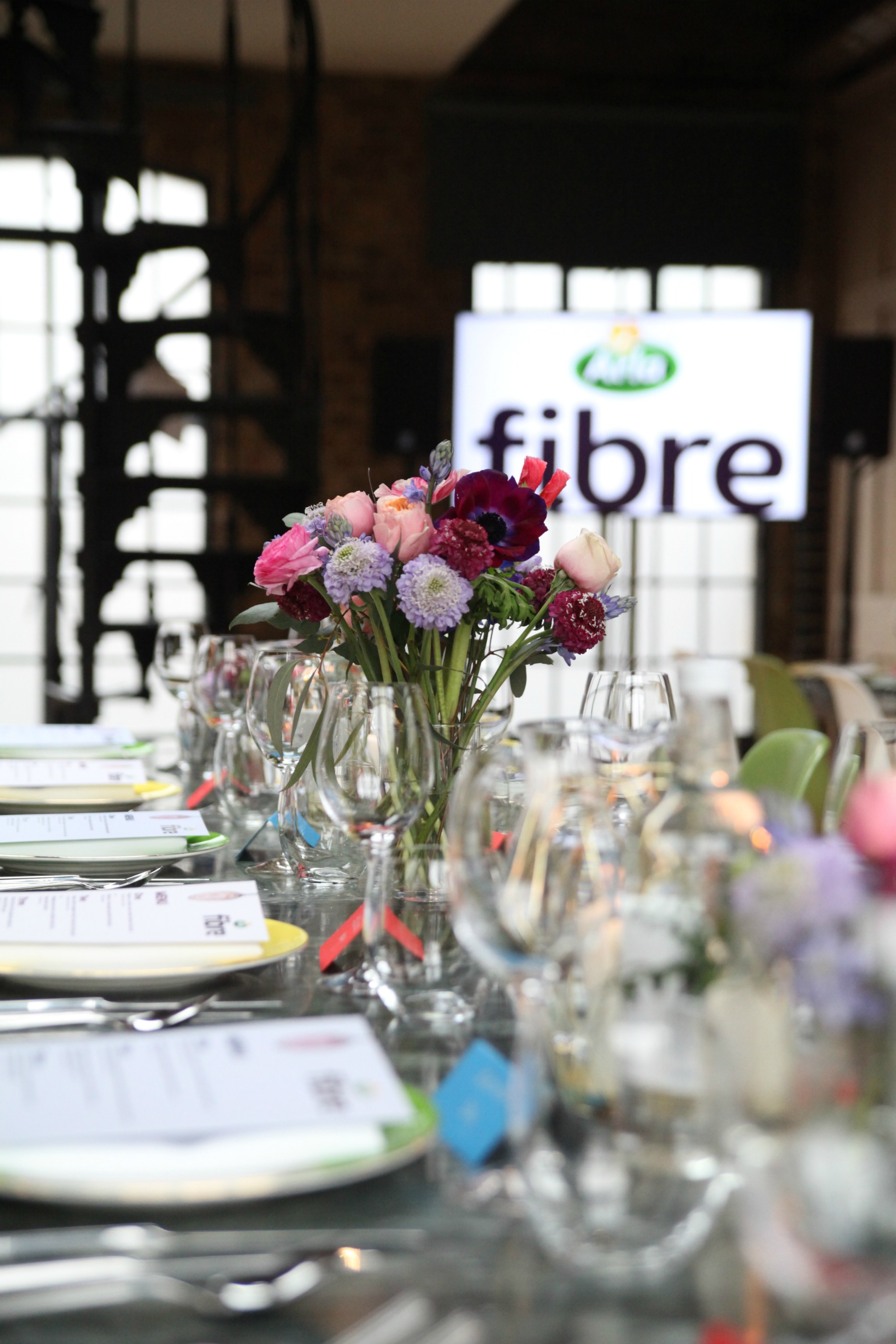 Gorgeous flowers at the Arla Fibre launch lunch
