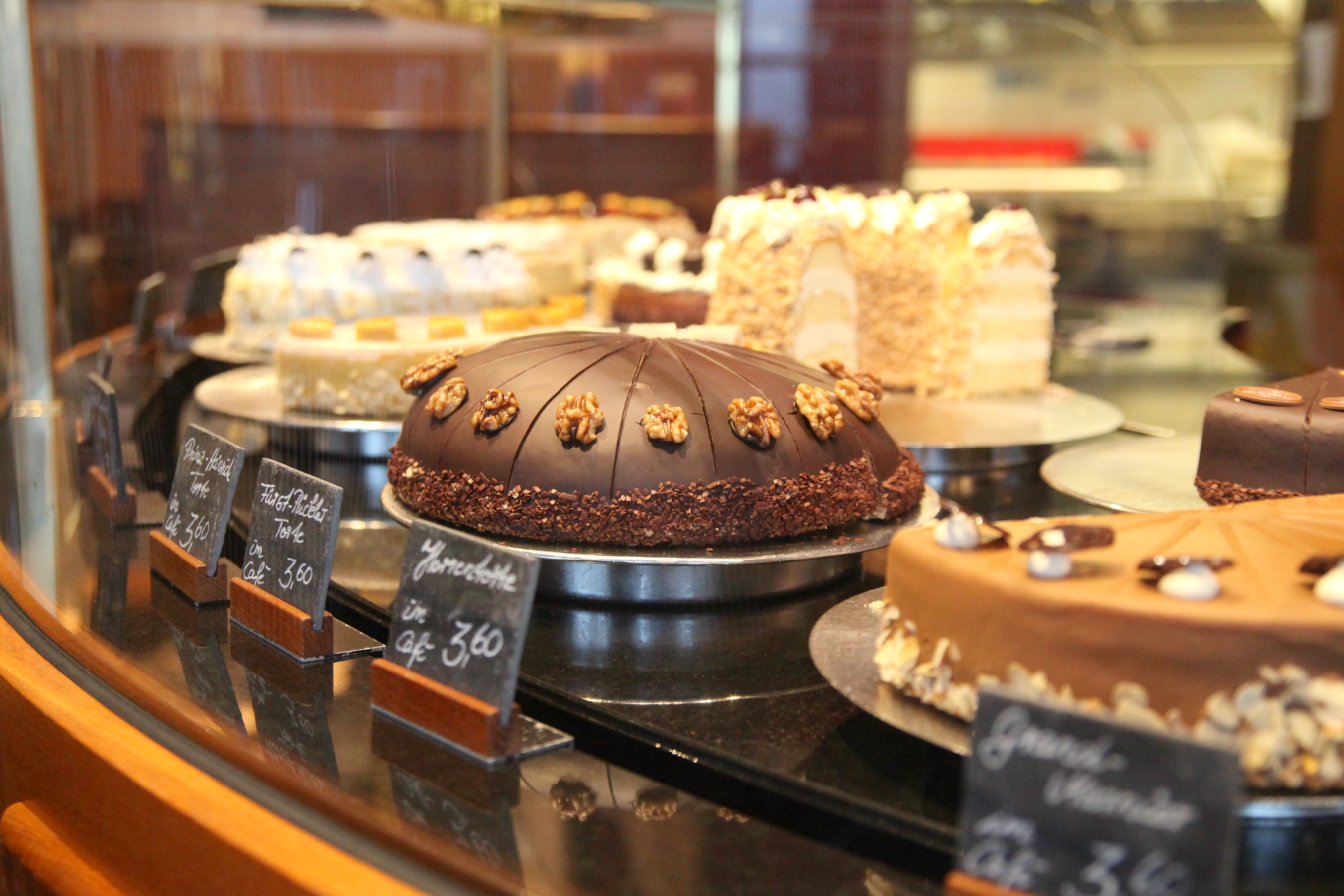 Fantastic cakes at Cafe Niederegger in Lübeck